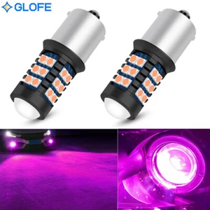 2X P21W 1156 LED Bulbs 14000K Pink Purple High Bright 3030 Turn Signal Lights - Picture 1 of 8