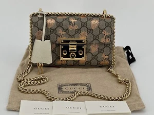 New Luxury Genuine GUCCI Women's Woman Bag Leather Padlock GG-409487-8295 - Picture 1 of 15