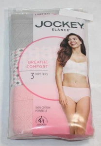 New 3 pack JOCKEY 100% combed cotton HIPSTERS BREATHABLE comfort DOTS PINK GRAY - Picture 1 of 4