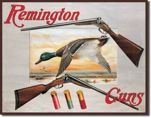 Vintage Replica Tin Metal Sign Remington Double Barrel shotgun guns Duck 12 1002 - Picture 1 of 1
