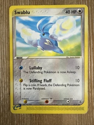 Swablu 75/97 2003 EX Dragon Pokemon Card Nintendo e-Series Non Holo Common - DMG - Image 1 of 2