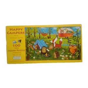 Victoria Hutto Art Puzzle "Happy Campers" 10"x16" Suns Out 100 Piece SUPER CUTE! - Picture 1 of 13
