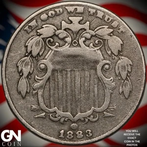 1883 Shield Nickel A2313 - Picture 1 of 2