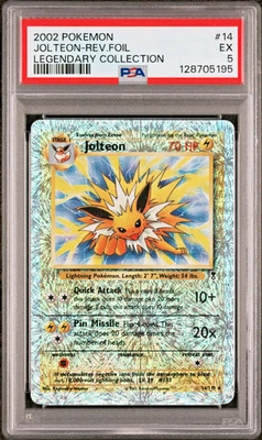 PSA 5 2002 Pokemon Legendary Collection Jolteon 14/110 Reverse Holo Foil WOTC - Image 1 of 2