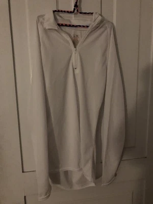 Chaqueta Pullover Champion Para Mujer Manga Larga 1/4 Cremallera Ropa Deportiva, Blanca, Talla S Foto 1 de 3