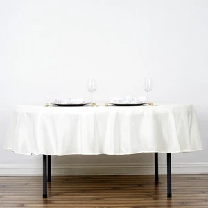 10 IVORY CREAM 90" ROUND POLYESTER TABLECLOTHS Wholesale Tabletop Decorations - Picture 1 of 6