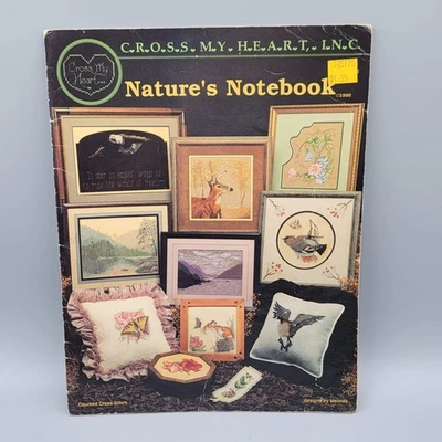 Vintage 1990 Cross My Heart Nature's Notebook Cross Stitch Pattern Book Wildlife - Image 1 of 4