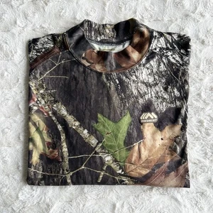 Mossy Oak Shirt Top Mens XL Brown Hunting Base Layer Medalist Break Up Camo Leaf - Picture 1 of 10