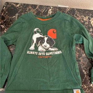 Carhartt Green Long Sleeve Shirt with Puppy - 2T - Picture 1 of 3