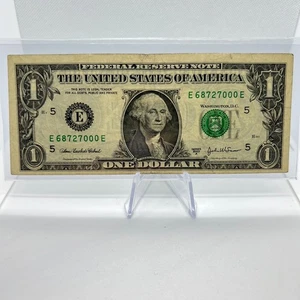 US Error Currency Miss Cut Note $1 Dollar Bill Series 2003A (68727000) - Picture 1 of 2