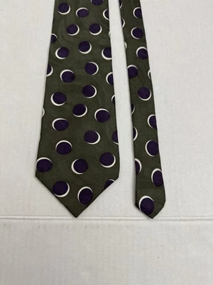 Corbata para hombre Zylos George Machado verde seda con polkadot blanco púrpura C2 Foto 1 de 4