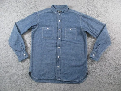 Beams Japan Shirt Mens Large Blue Chambray Selvedge Naval Roll Tab Sleeve - Image 1 of 4