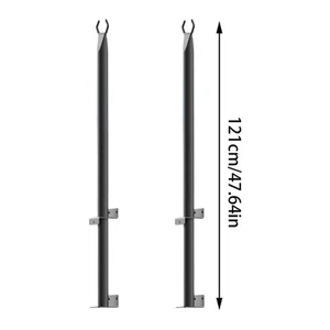 Stringa Pali Luce Esterno Palo Lampade Giardino 2,2kg 2Confezioni Metallo Burly - Foto 1 di 8
