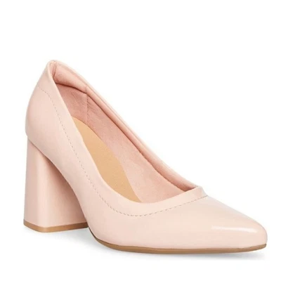 ANNE KLEIN Grazen Pointed Toe Pump Block Heel, Patent Leather Pink, 8.5, NWT - Image 1 of 4