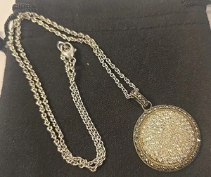 Lavish By TJM Swarovski Marcasite Necklace Sterling 925 18” - Picture 1 of 7