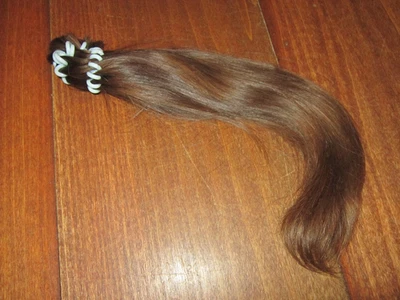 12" Marrón Virgen Corte Cabello Cola de Caballo Dieta Orgánica Sin Productos Químicos Solo Jabón Antiguo Video Foto 1 de 4