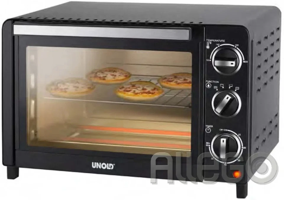 Mini-Backofen 18L 1200W Schwarz Unold 68875 Edelstahl Tür Timer - Bild 1 von 1