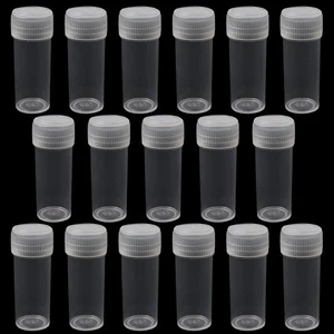 100Pcs 7ml Plastic Transparent Sample Bottle Test Tube Vials Storage Containers - Picture 1 of 9