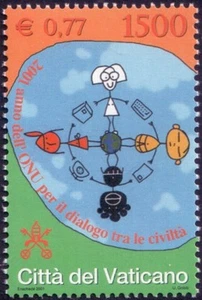 2001 Dialogue among civilizations - Vatican City - isolated stamp - Bild 1 von 1