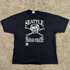 Vintage 90s Seattle Seafair Pirates Black T-Shirt 2XL Single Stitch Rare 1994 - Bild 1 von 8