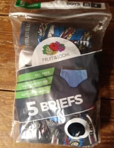 NEW NWT Fruit of the Loom boys size xs 4 briefs race car 5 pack of underwear - Picture 1 of 3