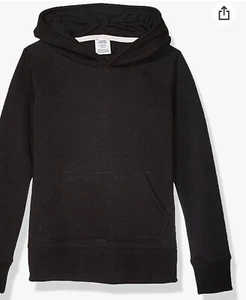 Essentials Girl's Pullover Hoodie Sweatshirt, Black, Small - Picture 1 of 3