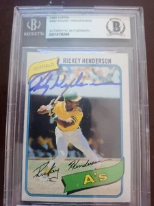 1980 Topps #482 Rickey Henderson RARE Signed Rookie Card Authentic AUTO PSA/DNA - Picture 1 of 2