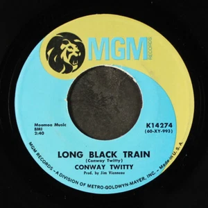 CONWAY TWITTY: long black train / what a dream MGM 7" Single 45 RPM - Picture 1 of 2