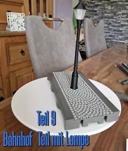 Bahnsteig mit Lampe für Bahnhof Spur G passend fir LGB u. PIKO - Bild 1 von 10