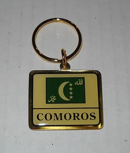 Wholesale Lot Of 10 Comoros Flag Metal Keychain, BRAND NEW - Picture 1 of 1