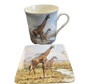 Giraffe Mug Coaster Gift Set Giraffe Mug Set Giraffe Lovers Present Idea - Picture 1 of 3