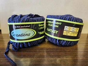 Sensations Fantasy Yarn Collection TWO Balls  NAVY NEW  #2210 - Picture 1 of 1