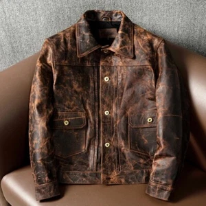 Vintage 507xx Type II 2 Style Handmade Pleated Horsehide Leather Trucker Jacket - Bild 1 von 16