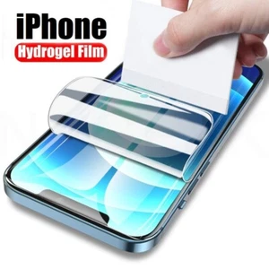 ✔ Film Protection Écran Hydrogel iPhone 16 15 14 SE 13 12 Mini 11 Pro X Max 8 7 - Photo 1 sur 10