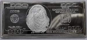 1998 4oz .999Silver $100 Franklin Quarter- Pound Silver Proof W/Box COA # 1224 - Picture 1 of 8