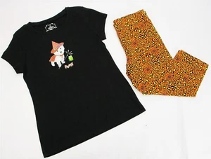 Cute Girl Halloween Set Medium - Witch Maltese Dog T-shirt, Spiderweb Pants - Picture 1 of 3