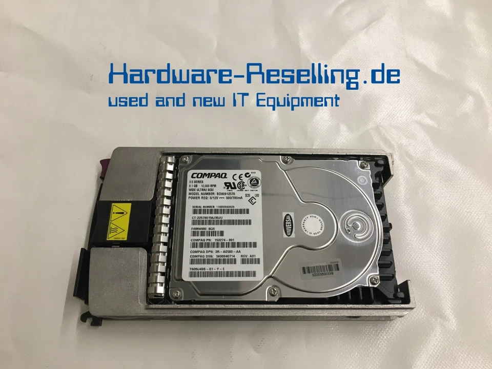 Compaq 3,5" 9,1 GB 10000 RPM 512 KB BD00912578 153274-001 - Bild 1 von 1