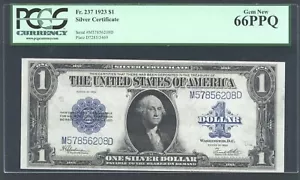U.S. 1923 $1 SILVER CERTIFICATE BANKNOTE FR-237 CERTIFIED PCGS GEM NEW-66-PPQ - Picture 1 of 2