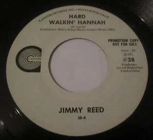 Jimmy Reed 45 Hard Workin' Hannah 1970 R&B Last Single USA Canyon 38 PROMO Intro - Picture 1 of 2