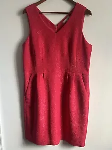 Vestido Banana Republic Mujer 16 Rojo Coral Texturizado Cuello en V - Imagen 1 de 8