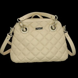 Kate Spade Gold Coast Georgina 2-Way Beige Quilted Crossbody Purse with Dust Bag - Picture 1 of 9