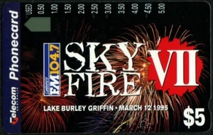 Tarjeta telefónica Sky Fire VII 1995 $5 Australia como nueva nunca usada, como nueva - Imagen 1 de 1