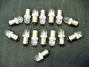 15 BRIGHT White LED Domes Instrument Panel Dashboard Light Bulbs BA9S 1815 Chevy
