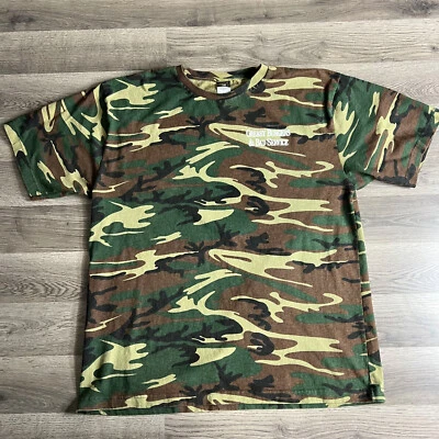 Sumblin Goat Saloon Camo T Shirt Fits Large Texas Greasy Burgers Bad Service Tee - Image 1 of 4