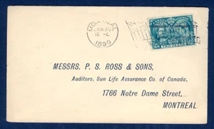 KANADA #52 MONTREAL TYP8 30. JANUAR 1899 FLAGGE STEMPEL FALLENBRIEF - Bild 1 von 1