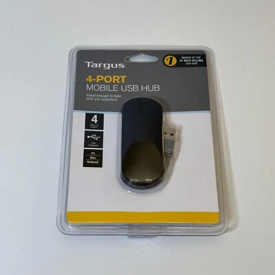 Targus 4-port Mobile USB Hub - USB - 4 USB Port - New - Image 1 of 4