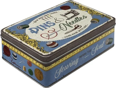Caja de lata de almacenamiento retro Nostalgic-Art plana, 84,5 oz, diseño vintage  Foto 1 de 4