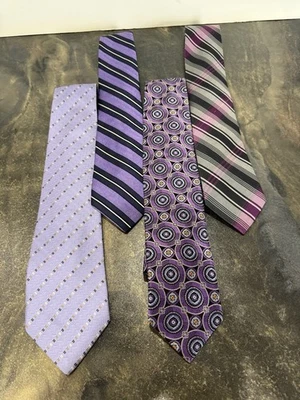 Lote de 4 corbatas moradas para hombre - Nordstrom Hickey Freeman Kenneth Cole JZ Boulder Foto 1 de 2