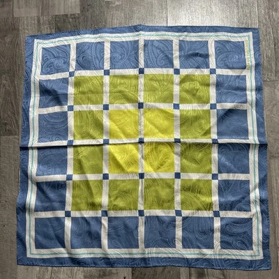 Vintage Harve Benard square Silk Scarf 21” x 21” Blue Green W12 - Image 1 of 3