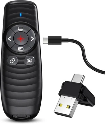 USB C Präsentationspointer 2 4GHz Fernbedienung Wiederaufladbar - Bild 1 von 4